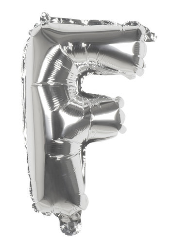 Folieballon F zilver - lucht gevuld - 36 cm 