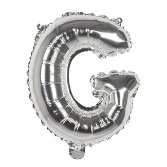 Globos Folieballon G zilver - lucht gevuld - 36 cm