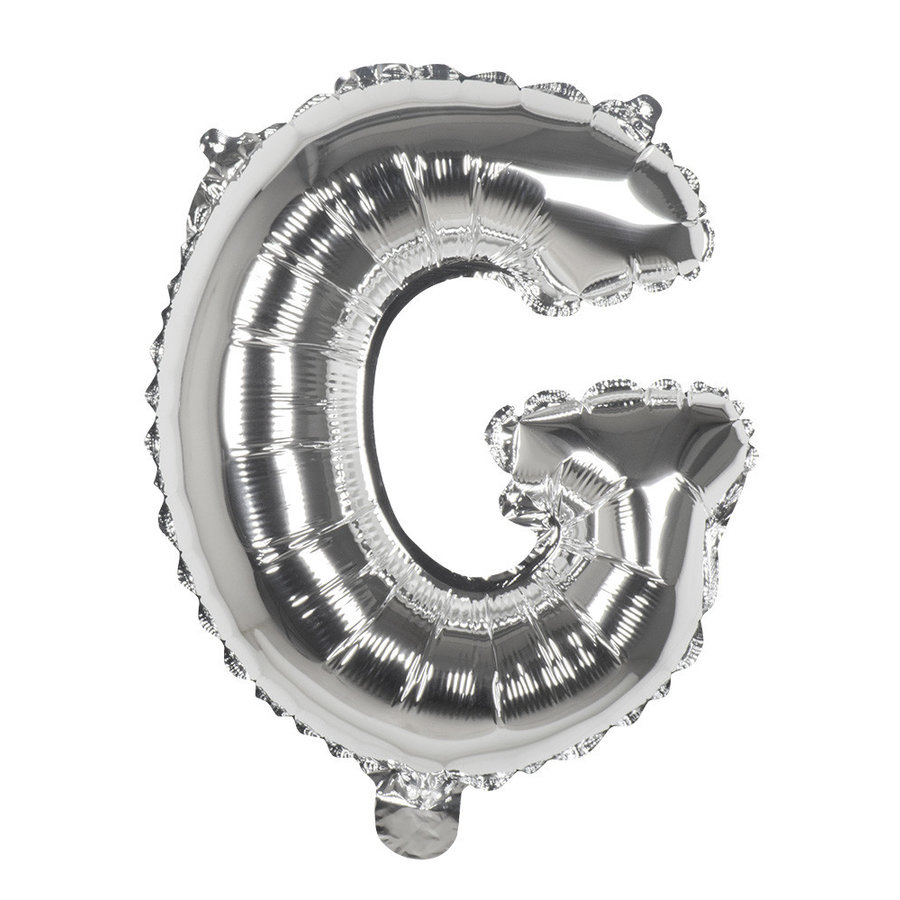 Folieballon G zilver - lucht gevuld - 36 cm-1