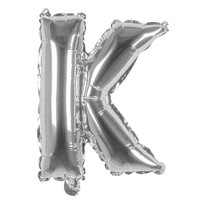 Folieballon K zilver - lucht gevuld - 36 cm