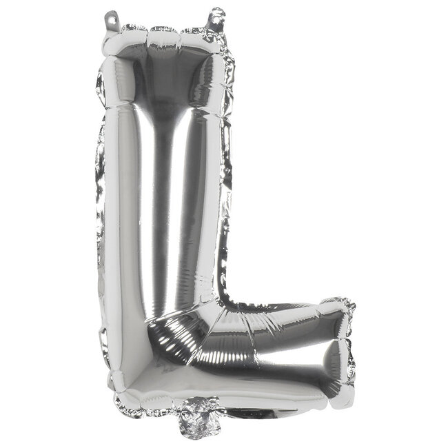 Folieballon L zilver - lucht gevuld - 36 cm