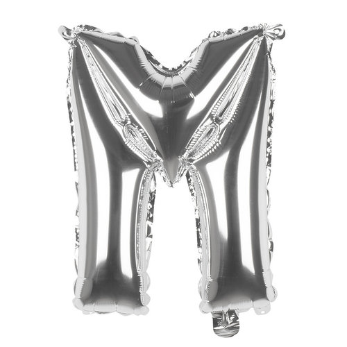 Folieballon M zilver - lucht gevuld - 36 cm 