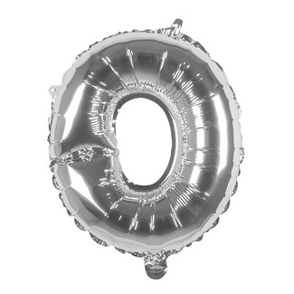 Globos Folieballon O zilver - lucht gevuld - 36 cm