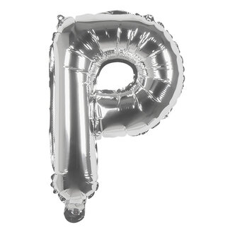 Globos Folieballon P zilver - lucht gevuld - 36 cm