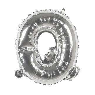 Globos Folieballon Q zilver - lucht gevuld - 36 cm
