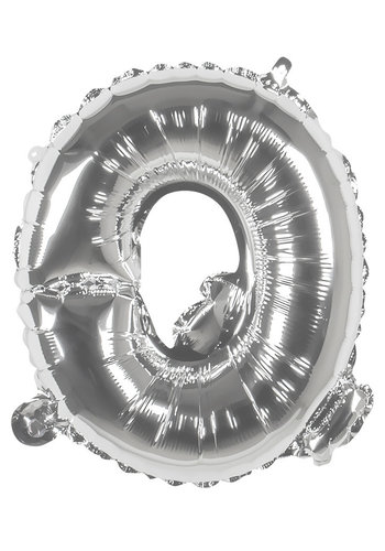Folieballon Q zilver - lucht gevuld - 36 cm 