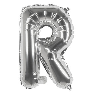 Globos Folieballon R zilver - lucht gevuld - 36 cm