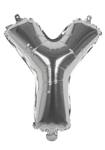 Folieballon Y zilver - lucht gevuld - 36 cm 