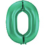 Globos Folieballon Cijfer 0 Mat Groen