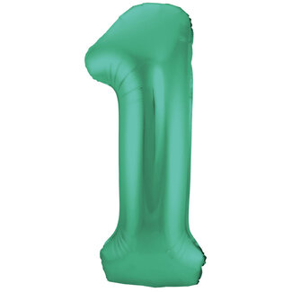 Globos Folieballon Cijfer 1 Mat Groen
