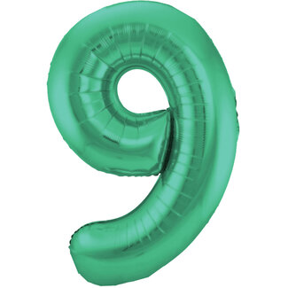 Globos Folieballon Cijfer 9 Mat Groen