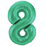 Globos Folieballon Cijfer 8 Mat Groen