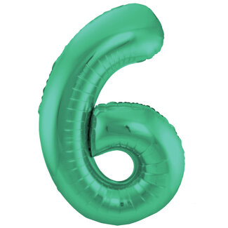 Globos Folieballon Cijfer 6 Mat Groen