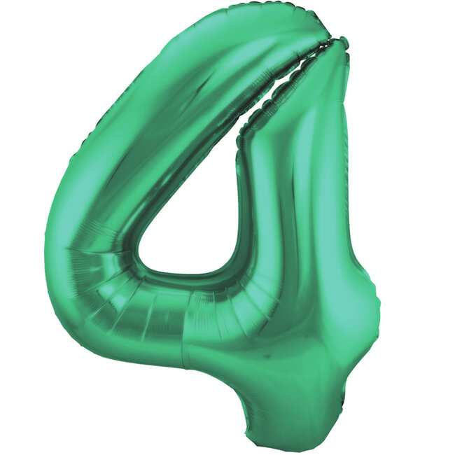 Folieballon Cijfer 4 Mat Groen