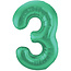 Globos Folieballon Cijfer 3 Mat Groen