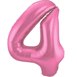 Folatex Folieballon Cijfer 4 Mat Roze