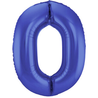 Folatex Folieballon Cijfer 0 Mat Blauw