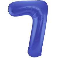 Folieballon Cijfer 7 Mat Blauw