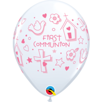 Helium Ballon First Communion - Roze (28cm)