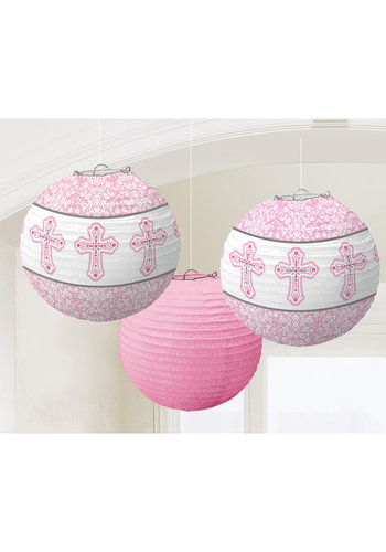 Communie Lampionnen - Roze - 3st - 24cm 