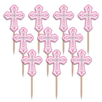 Amscan Communie Prikkertjes - Roze - 36st