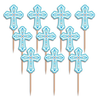 Amscan Communie Prikkertjes - Blauw - 36st