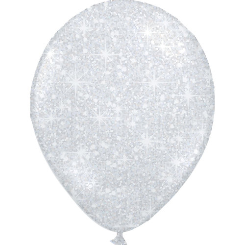 Heliumballon Glitter Zilver - 11" (28cm) 