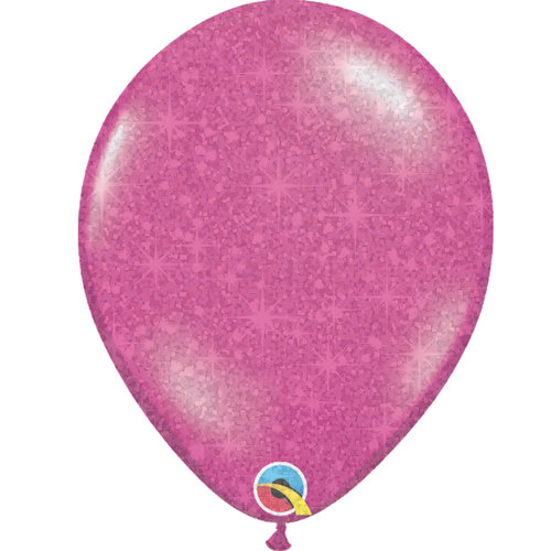 Heliumballon Magenta met Glitter - 11" (28cm) 