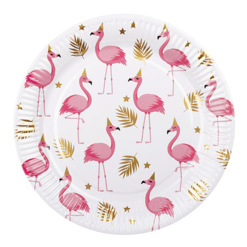 Bordjes Flamingo - 23cm - 10 stuks 