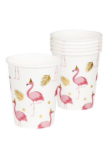 Bekertjes Flamingo - 250ml - 6 stuks 