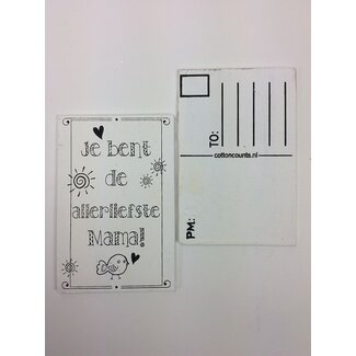 Postkaart hout - "Je bent de allerliefste Mama"