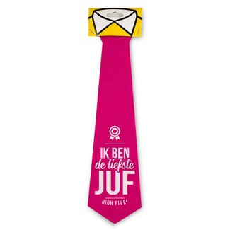 Stropdas - Liefste Juf - Roze