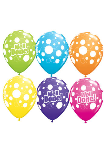 Helium Ballon Tropical Well Done Dots - 6 kleuren (28cm) 