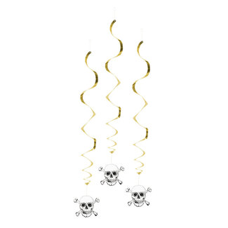 Boland Piraten Swirl Decoratie - 3 stuks - 85cm
