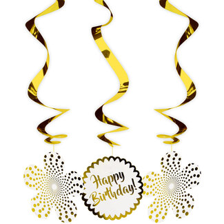 Folat Luxury Gold Hangdecoratie - 3 stuks