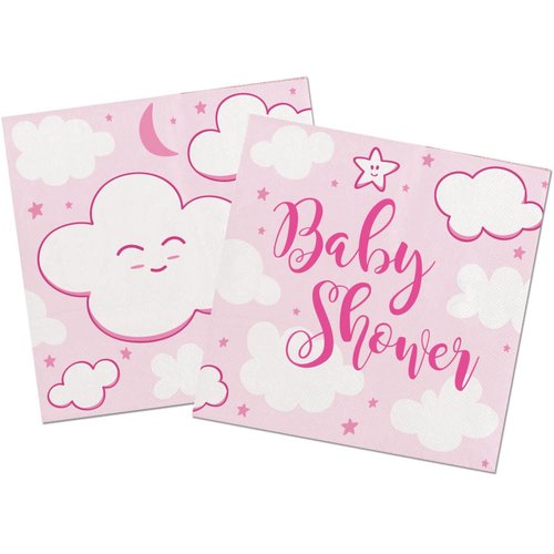 Babyshower Meisje Servetten - 25x25cm - 20 stuks 