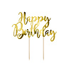 Cake topper Goud - Happy Birthday -  22.5cm