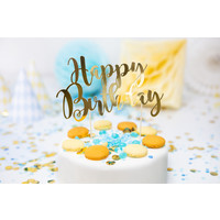 thumb-Cake topper Goud - Happy Birthday -  22.5cm-2