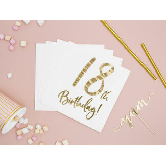 PartyDeco Servetten 18th Birthday