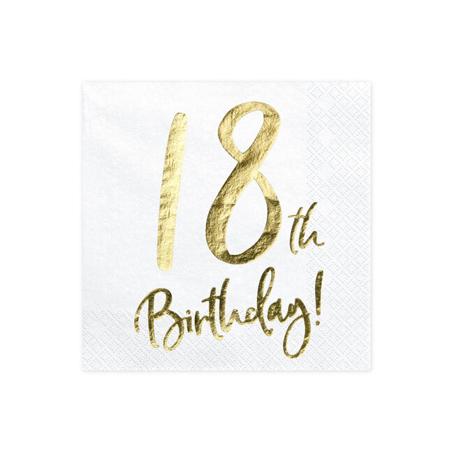 Servetten 18th Birthday - 33x33cm - 20 stuks