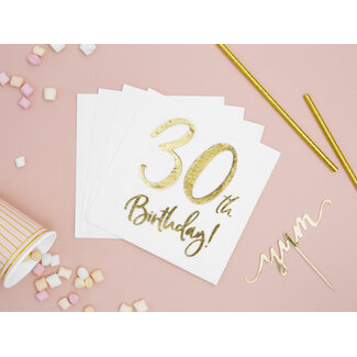 PartyDeco Servetten 30th Birthday