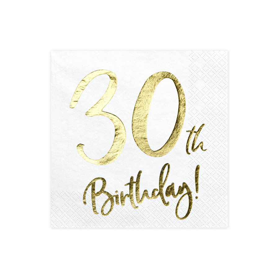 Servetten 30th Birthday - 33x33cm - 20 stuks-2