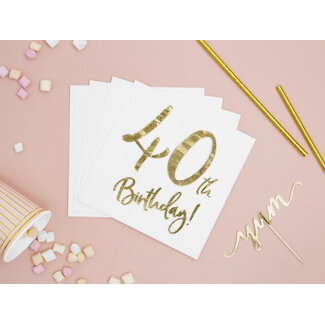 PartyDeco Servetten 40th Birthday