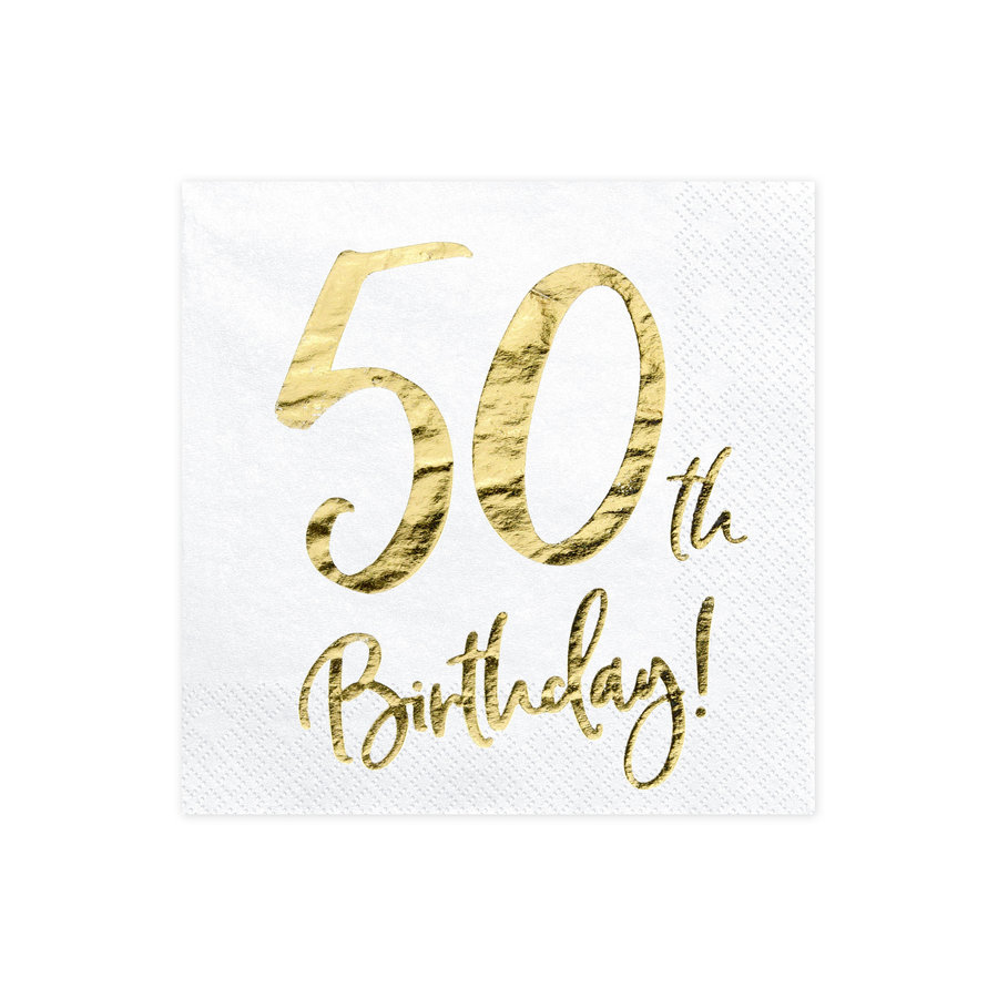 Servetten 50th Birthday - 33x33cm - 20 stuks-2