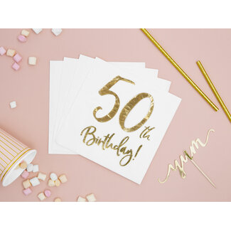 PartyDeco Servetten 50th Birthday
