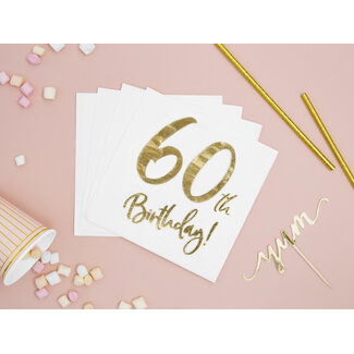 PartyDeco Servetten 60th Birthday