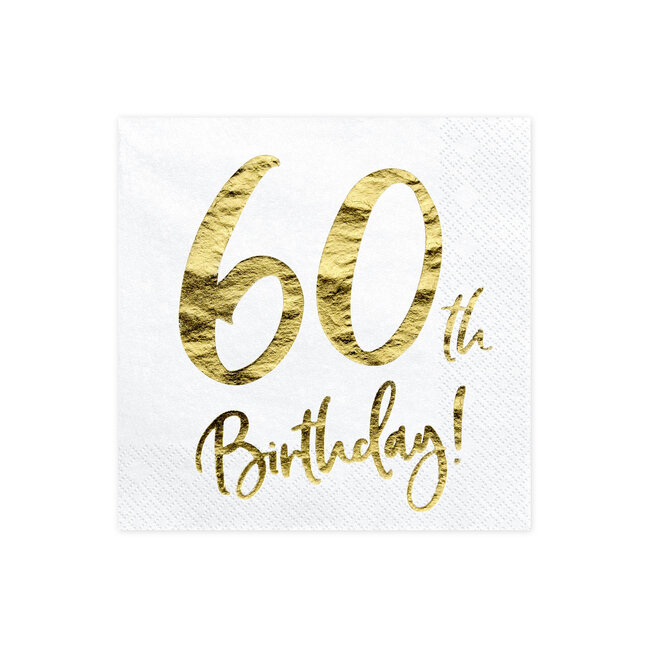 Servetten 60th Birthday - 33x33cm - 20 stuks