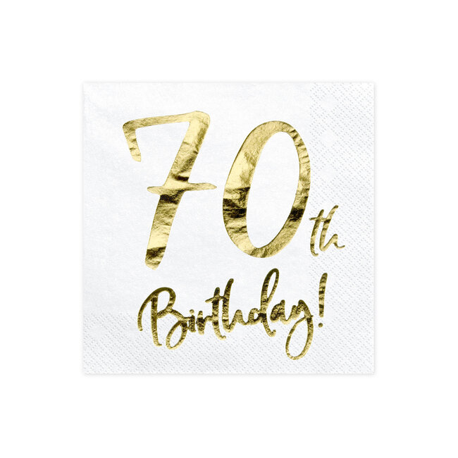 Servetten 70th Birthday - 33x33cm - 20 stuks