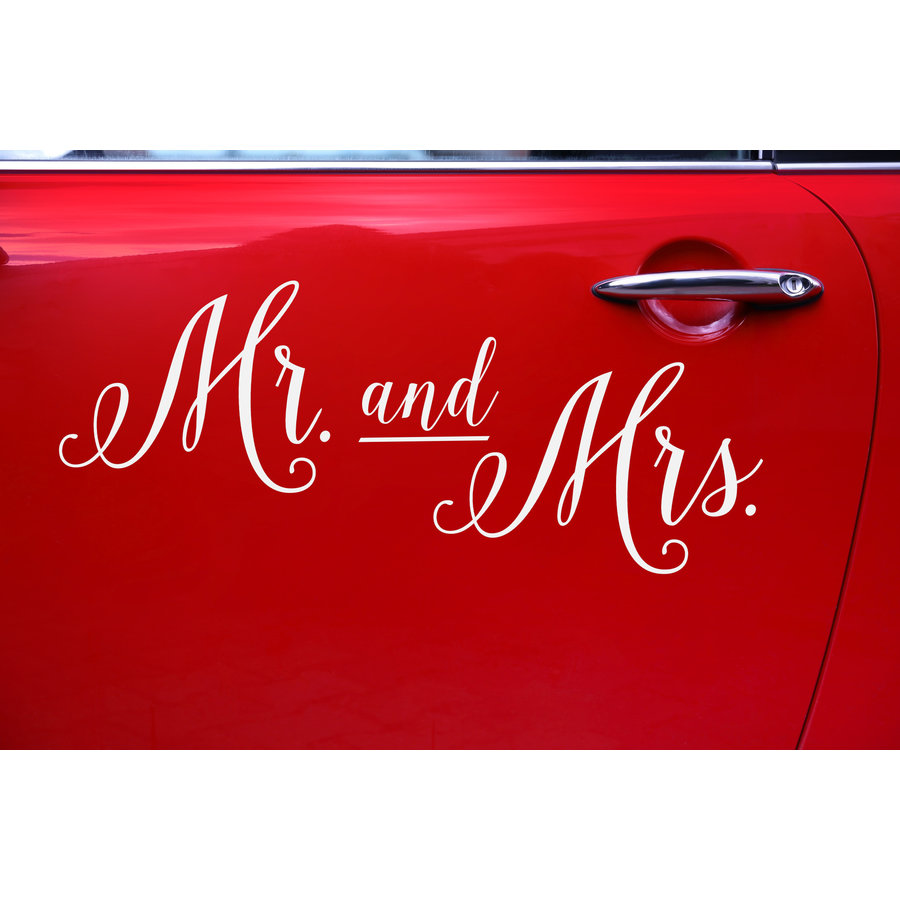 Auto Sticker Trouwen - Mr & Mrs-3