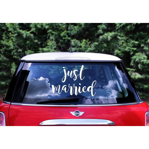 Auto Sticker Trouwen - Just Married 